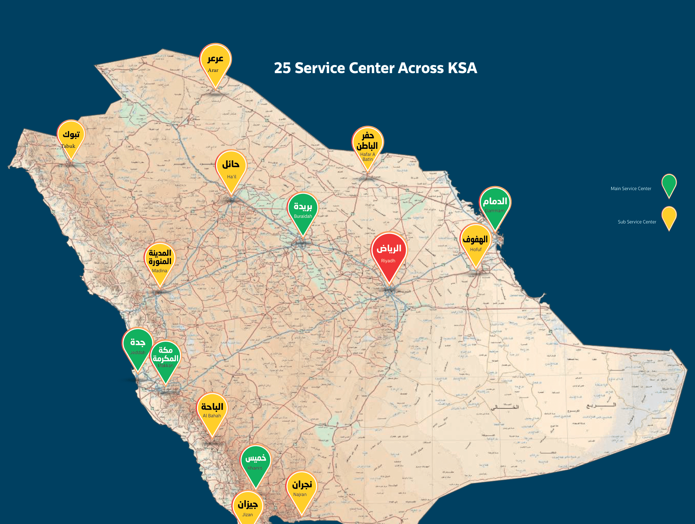Service Center Locations Map
